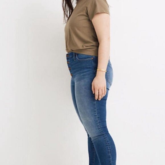 MADEWELL Mid Rise Skinny Crop 5 Button Sz 36 - Picture 2 of 9